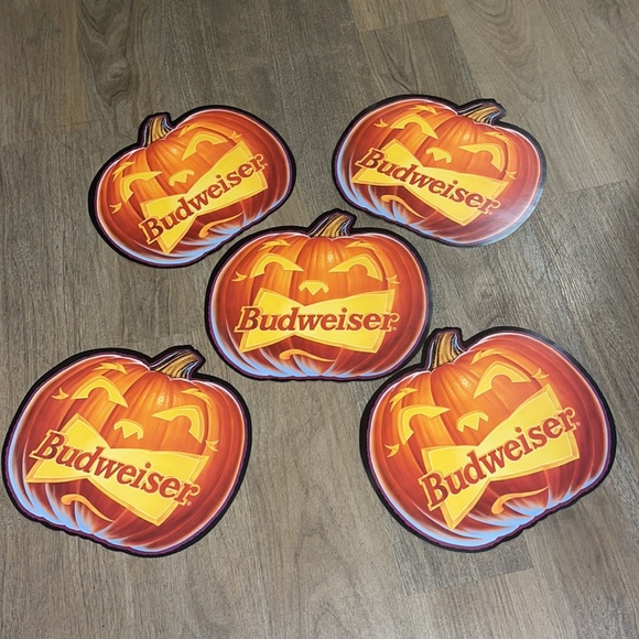 1994 Budweiser Halloween Pumpkin Posters Decor Memorabilia Set of 5 - Picture 2 of 5